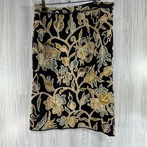 Peruvian Connection Floral Tapestry Jacquard Pencil Skirt Women’s Size L